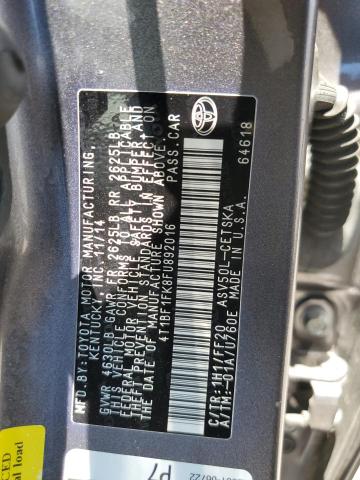 4T1BF1FK8FU892016 - 2015 TOYOTA CAMRY LE GRAY photo 12