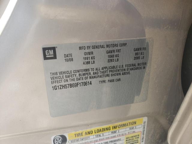 1G1ZH57B69F170614 - 2009 CHEVROLET MALIBU 1LT 金色 照片 12