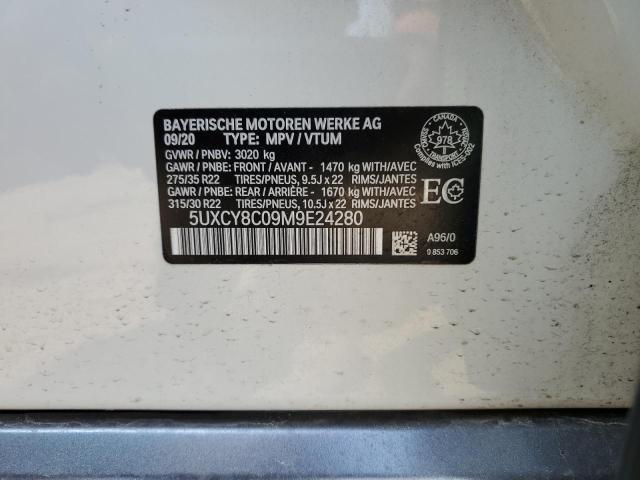 5UXCY8C09M9E24280 - 2021 BMW X6 M50I WHITE photo 13