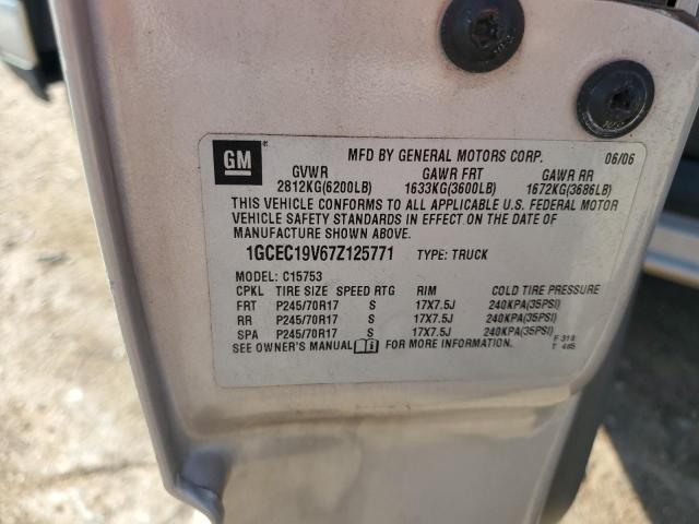 1GCEC19V67Z125771 - 2007 CHEVROLET SILVERADO C1500 CLASSIC Bej foto 12