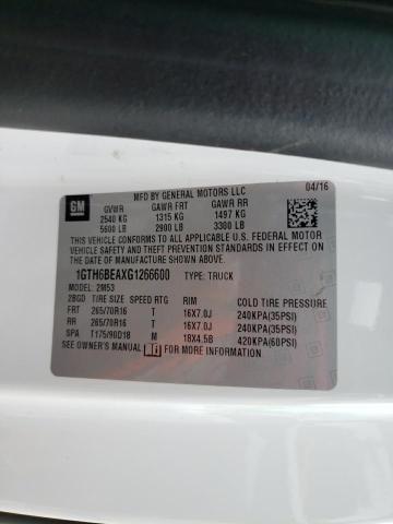 1GTH6BEAXG1266600 - 2016 GMC CANYON WHITE photo 12