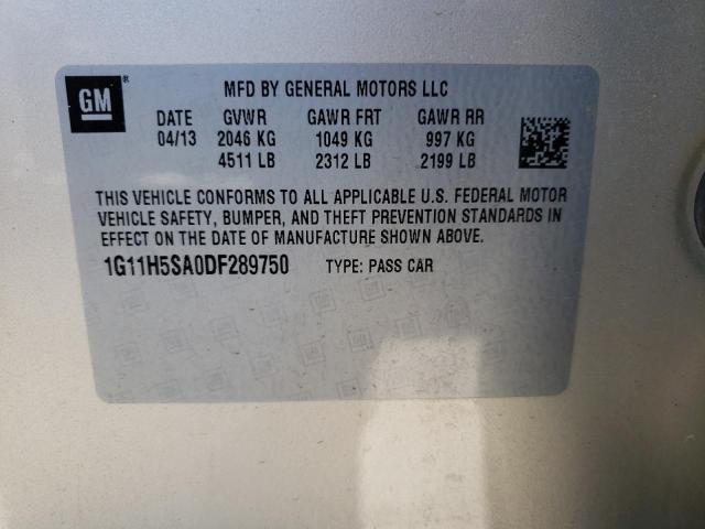 1G11H5SA0DF289750 - 2013 CHEVROLET MALIBU LTZ Алтын фото 13