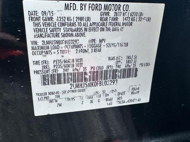 2LMHJ5NK0FBL03293 - 2015 LINCOLN MKT BLACK photo 10