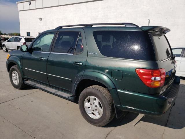 5TDBT48A01S051310 - 2001 TOYOTA SEQUOIA LIMITED GREEN photo 2