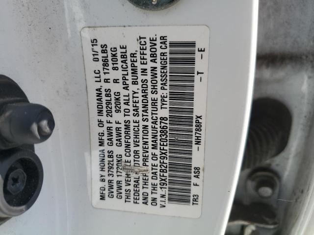 19XFB2F9XFE038678 - 2015 HONDA CIVIC EXL 白色 照片 12