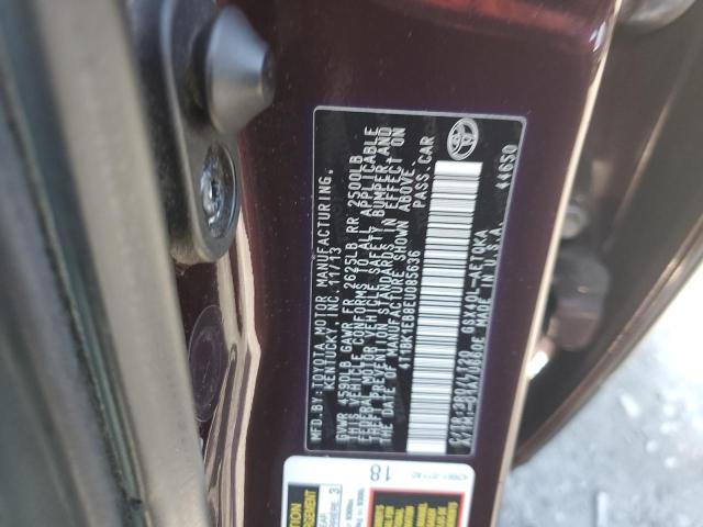 4T1BK1EB8EU085636 - 2014 TOYOTA AVALON BASE PURPLE photo 12