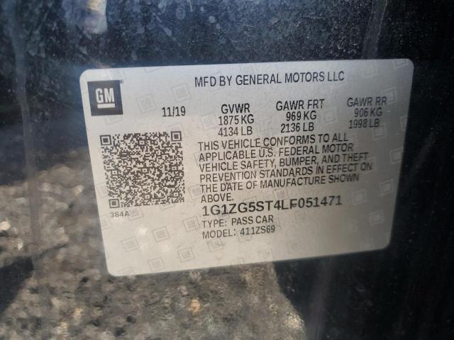 1G1ZG5ST4LF051471 - 2020 CHEVROLET MALIBU RS BLACK photo 12