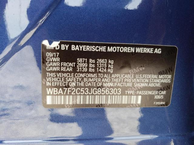 WBA7F2C53JG856303 - 2018 BMW ALPINA B7 BLUE photo 13