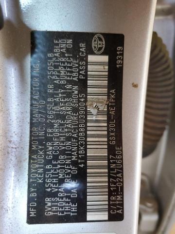 4T1BK3DB8BU390045 - 2011 TOYOTA AVALON BASE Gümüş foto 12