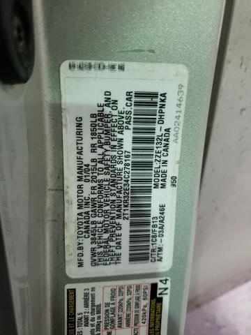 2T1KR32E34C278167 - 2004 TOYOTA COROLLA MA XR SILVER photo 12