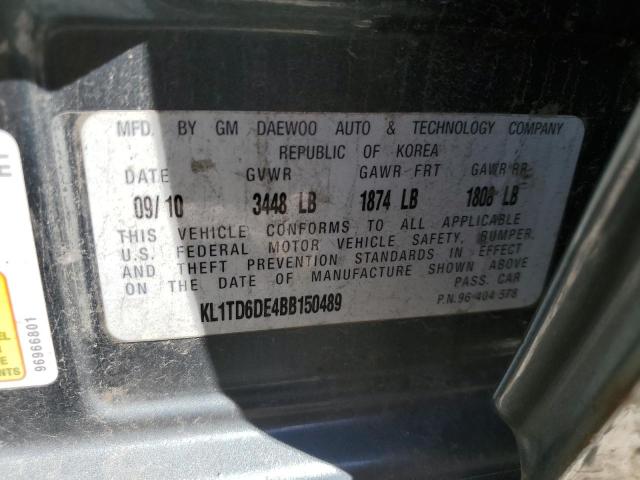 KL1TD6DE4BB150489 - 2011 CHEVROLET AVEO LS Mavi foto 12