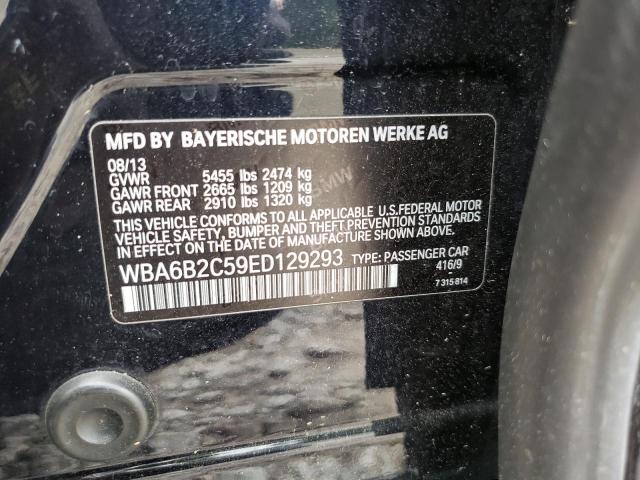 WBA6B2C59ED129293 - 2014 BMW 650 I GRAN COUPE BLUE photo 12
