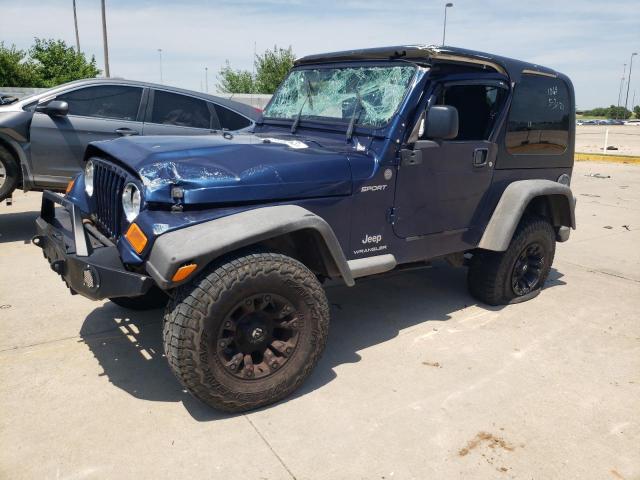 1J4FA49S24P721091 - 2004 JEEP WRANGLER / SPORT BLUE photo 1