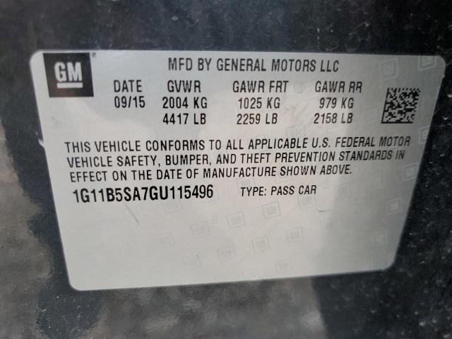 1G11B5SA7GU115496 - 2016 CHEVROLET MALIBU LIM LS 灰色 照片 12