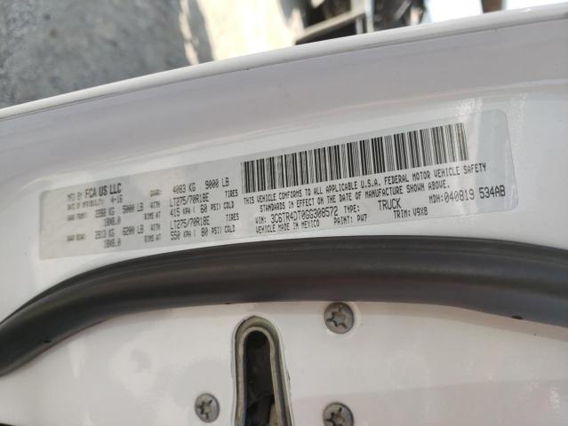 3C6TR4DT0GG308572 - 2016 RAM 2500 SLT WHITE photo 12