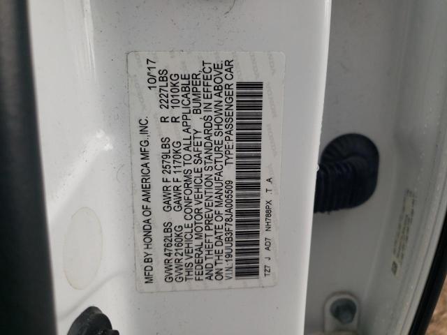 19UUB3F78JA005509 - 2018 ACURA TLX ADVANCE WHITE photo 13