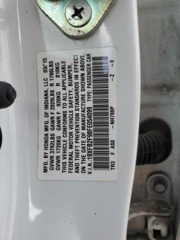 19XFB2F98FE054099 - 2015 HONDA CIVIC EXL 白色 照片 12