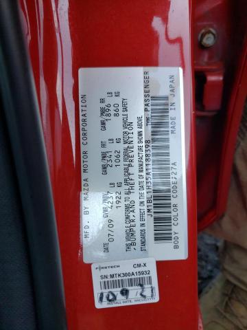 JM1BL1H35A1188398 - 2010 MAZDA SPEED 3 RED photo 13