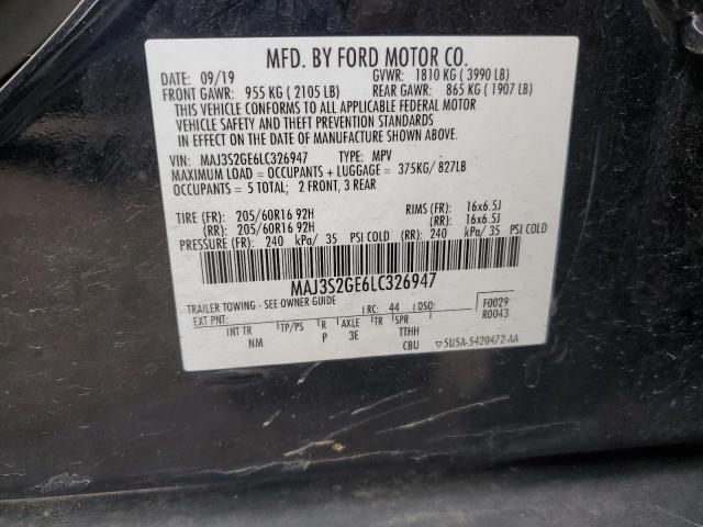 MAJ3S2GE6LC326947 - 2020 FORD ECOSPORT SE 黑色 照片 13