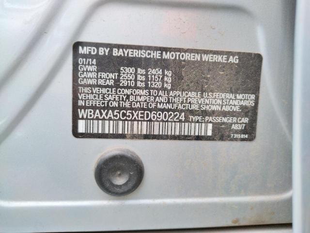 WBAXA5C5XED690224 - 2014 BMW 535 D SILVER photo 12