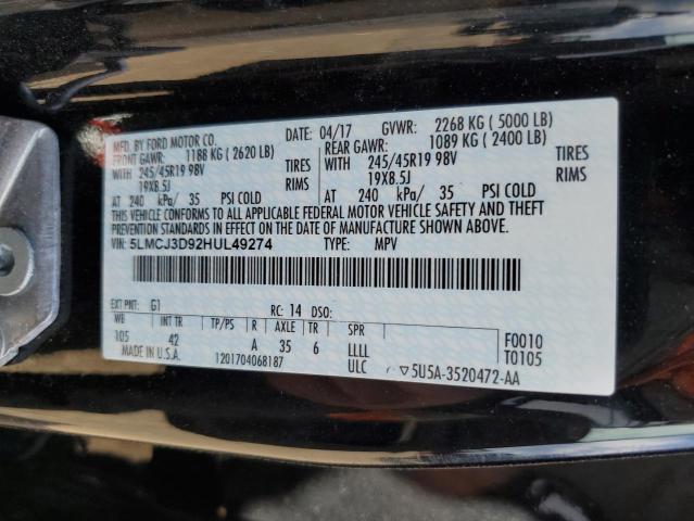 5LMCJ3D92HUL49274 - 2017 LINCOLN MKC RESERVE Qara foto 13