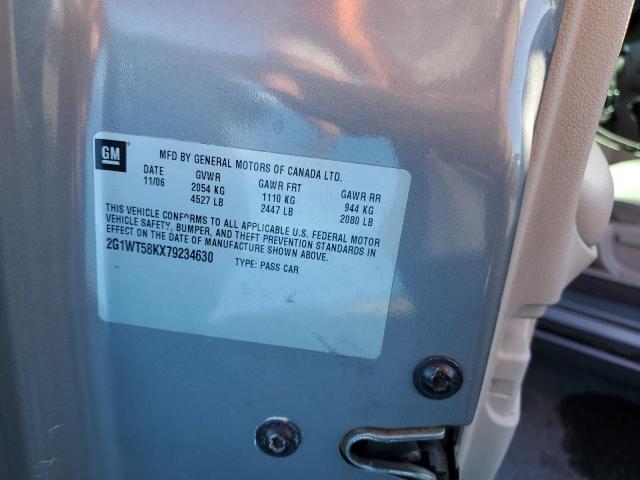 2G1WT58KX79234630 - 2007 CHEVROLET IMPALA LT Графитовый фото 12