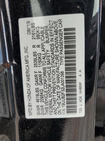 19UUB2F32LA001398 - 2020 ACURA TLX BLACK photo 13