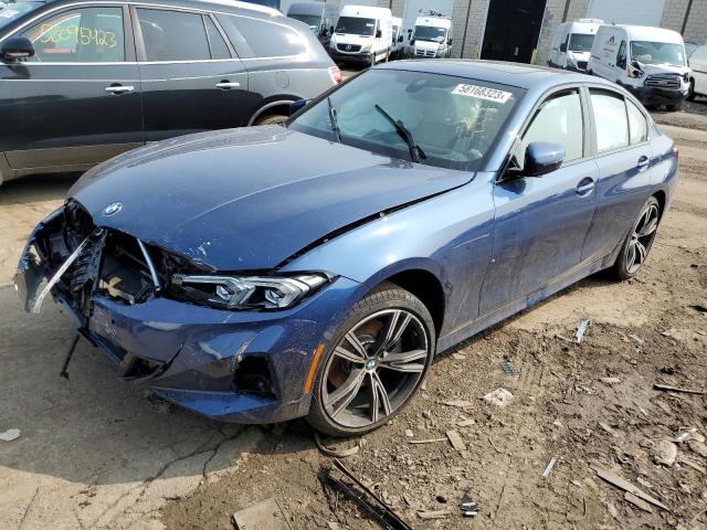 3MW89FF08P8D24474 - 2023 BMW 330XI BLUE photo 1