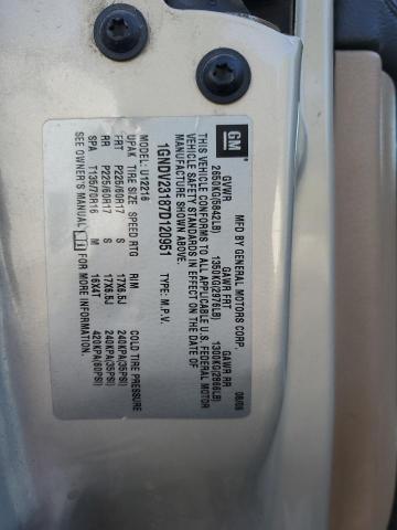 1GNDV23187D120951 - 2007 CHEVROLET UPLANDER LS 米色 照片 12