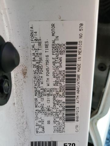 3TMJU4GNXFM180210 - 2015 TOYOTA TACOMA DOUBLE CAB PRERUNNER WHITE photo 12