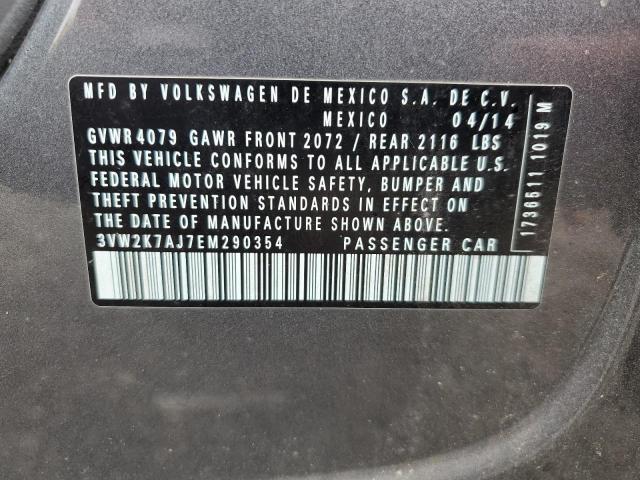 3VW2K7AJ7EM290354 - 2014 VOLKSWAGEN JETTA BASE 灰色 照片 12
