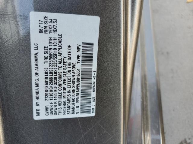 5FNRL6H99JB016351 - 2018 HONDA ODYSSEY ELITE GRAY photo 13