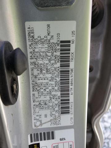 3TMJU62N56M026104 - 2006 TOYOTA TACOMA DOUBLE CAB PRERUNNER SILVER photo 12