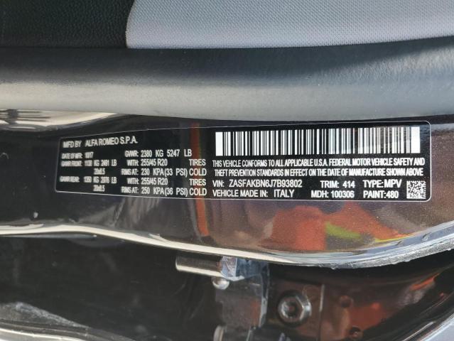 ZASFAKBN6J7B93802 - 2018 ALFA ROMEO STELVIO TI BROWN photo 13