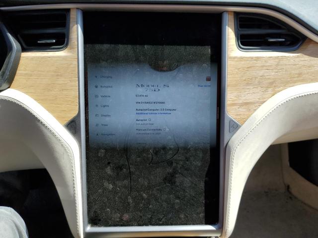 5YJSA1E27JF270660 - 2018 TESLA MODEL S Синій фото 9