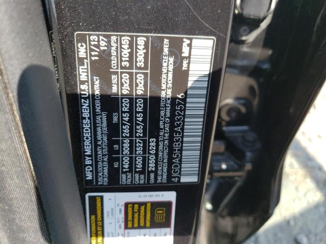 4JGDA5HB3EA332576 - 2014 MERCEDES-BENZ ML 350 4MATIC BLACK photo 13