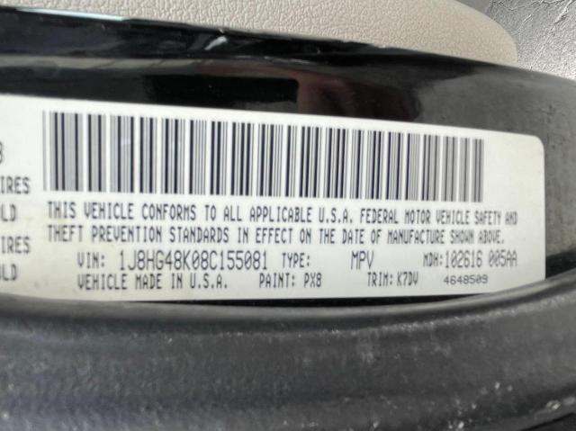 1J8HG48K08C155081 - 2008 JEEP COMMANDER SPORT Սև լուսանկար 10