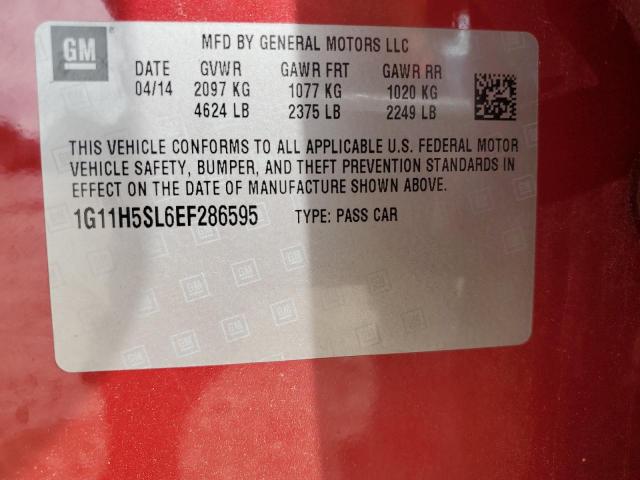 1G11H5SL6EF286595 - 2014 CHEVROLET MALIBU LTZ წითელი ფოტო 12