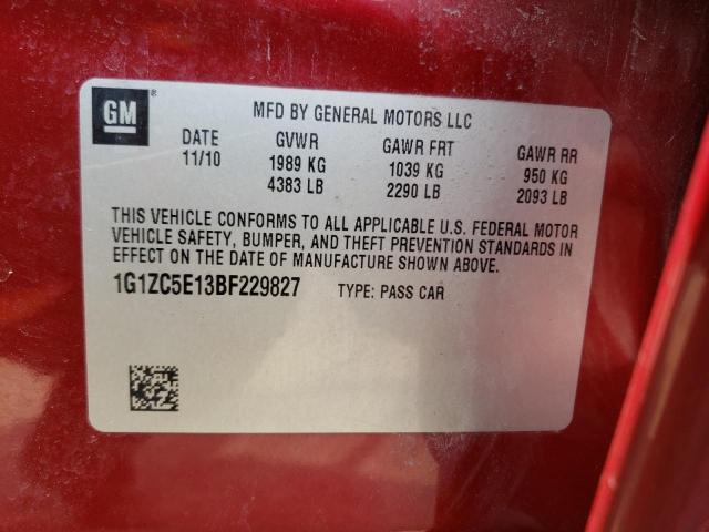 1G1ZC5E13BF229827 - 2011 CHEVROLET MALIBU 1LT 红色 照片 13