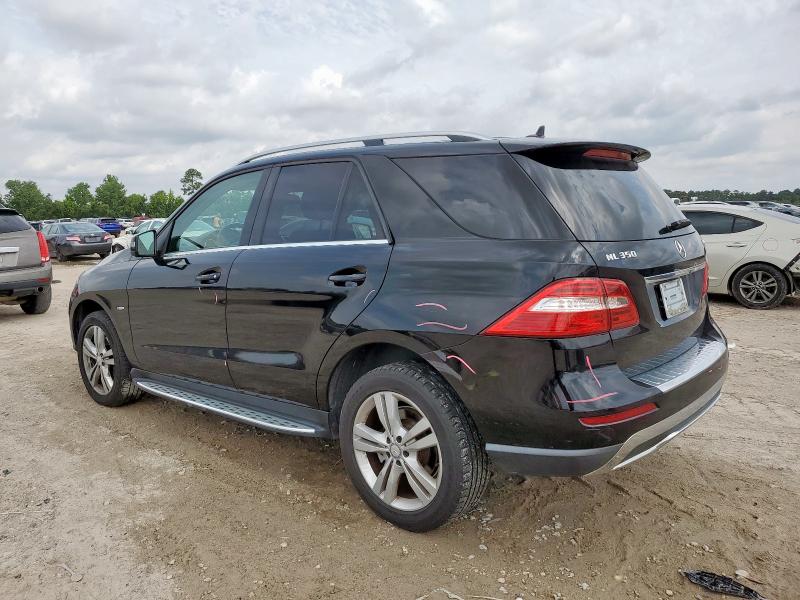 4JGDA5HB3CA035305 - 2012 MERCEDES-BENZ ML 350 4MATIC BLACK photo 2