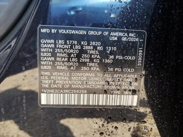 1V2HE2CA3RC259256 - 2024 VOLKSWAGEN ATLAS CROS SE BLACK photo 14