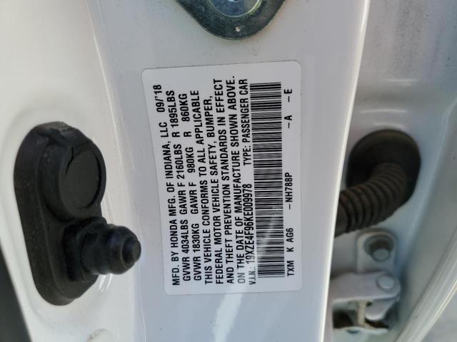 19XZE4F96KE009978 - 2019 HONDA INSIGHT TOURING WHITE photo 13