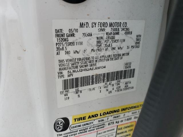 5LMJJ2H52AEJ09134 - 2010 LINCOLN NAVIGATOR 白色 照片 13