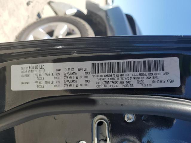 1C6RR7LT5KS571302 - 2019 RAM 1500 CLASS SLT 黑色 照片 12