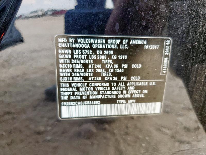 1V2ER2CA8JC534602 - 2018 VOLKSWAGEN ATLAS SEL Qara foto 14