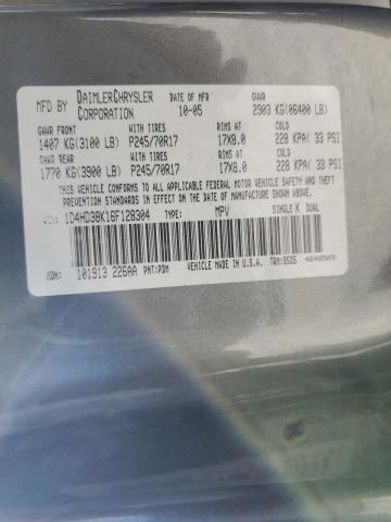 1D4HD38K16F128304 - 2006 DODGE DURANGO SXT GRAY photo 13