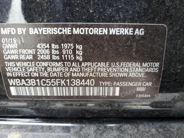 WBA3B1C55FK138440 - 2015 BMW 320 I BLACK photo 10