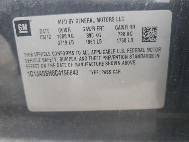 1G1JA5SH8C4196843 - 2012 CHEVROLET SONIC LS BLACK photo 12