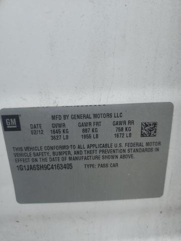 1G1JA6SH9C4163405 - 2012 CHEVROLET SONIC LS 白色 照片 12