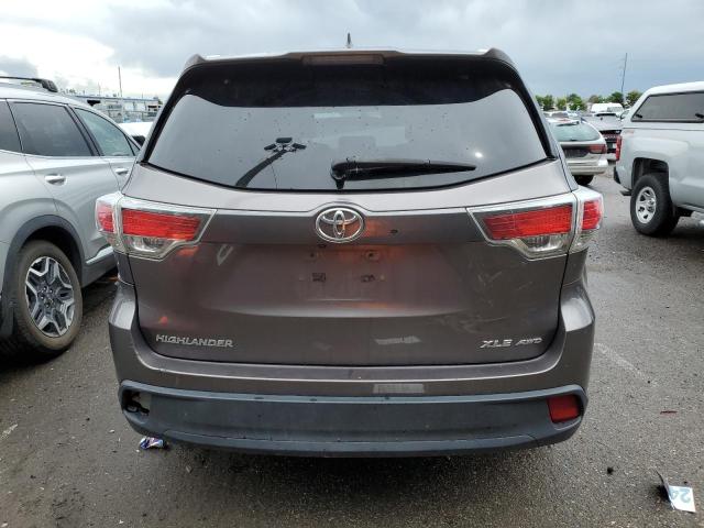 5TDJKRFH6FS086579 - 2015 TOYOTA HIGHLANDER XLE Մոխրագույն լուսանկար 6